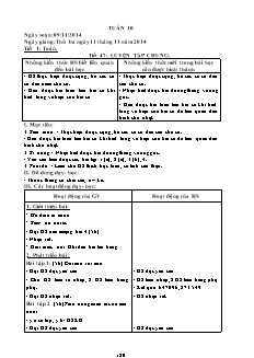 Giáo án Các môn Lớp 4 - Tuần 10 - Năm học 2014-2015