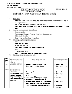 Giáo án Mĩ thuật Lớp 2 - Chủ đề 7: Con vật thân thuộc - Năm học 2017-2018 - Đỗ Văn Chi