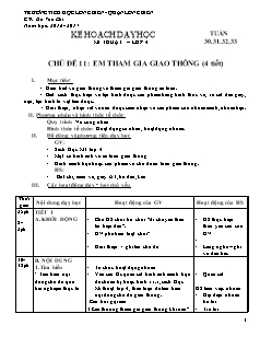 Giáo án Mĩ thuật Lớp 4 - Chủ đề 11: Em tham gia giao thông - Năm học 2016-2017 - Đỗ Văn Chi