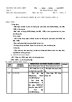 Giáo án Tin học Lớp 4 - Tiết 9 đến 12 - Năm học 2018-2019 - Đàm Quang Huy