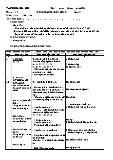 Kế hoạch bài học Các môn Lớp 2 - Tuần 11 - Năm học 2018-2019