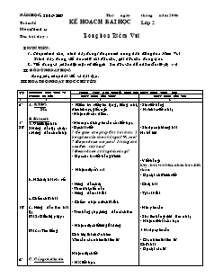 Kế hoạch bài học Các môn Lớp 2 - Tuần 13 - Năm học 2018-2019