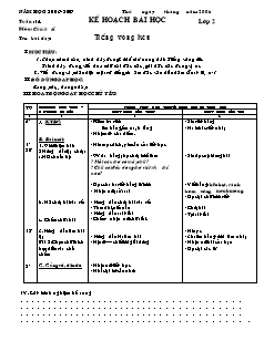 Kế hoạch bài học Các môn Lớp 2 - Tuần 14 - Năm học 2018-2019