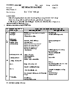 Kế hoạch bài học Các môn Lớp 2 - Tuần 17 - Năm học 2018-2019