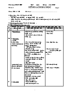 Kế hoạch bài học Các môn Lớp 2 - Tuần 2 - Năm học 2018-2019