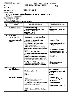 Kế hoạch bài học Các môn Lớp 2 - Tuần 20 - Năm học 2018-2019