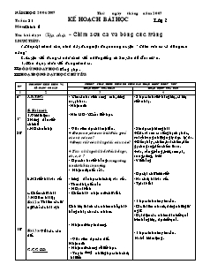 Kế hoạch bài học Các môn Lớp 2 - Tuần 21 - Năm học 2018-2019