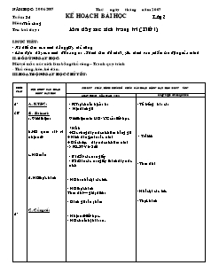 Kế hoạch bài học Các môn Lớp 2 - Tuần 25 - Năm học 2018-2019