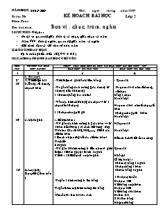 Kế hoạch bài học Các môn Lớp 2 - Tuần 28 - Năm học 2018-2019