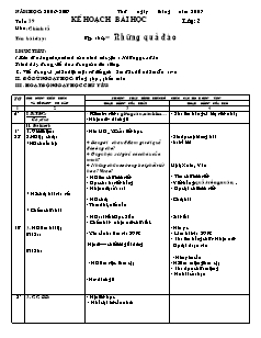 Kế hoạch bài học Các môn Lớp 2 - Tuần 29 - Năm học 2018-2019