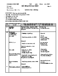 Kế hoạch bài học Các môn Lớp 2 - Tuần 35 - Năm học 2018-2019