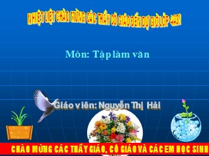 Bài giảng Tập làm văn Lớp 4 - Tuần 15: Quan sát đồ vật - Nguyễn Thị Hải