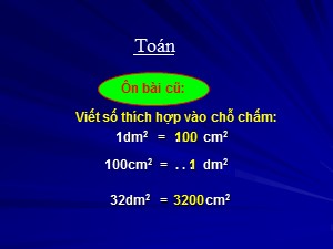 Bài giảng Toán Lớp 4 - Bài 55: Mét vuông - Trường Tiểu học Thanh Am