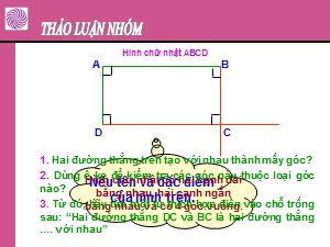 Bài giảng Toán Lớp 4 - Tiết 41: Hai đường thẳng vuông góc - Năm học 2017-2018 - Trường Tiểu học Thanh Am