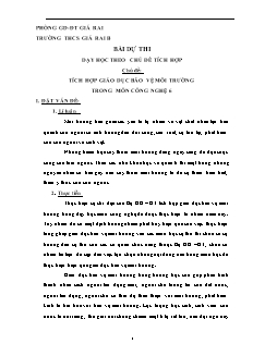 Chủ đề Tích hợp giáo dục bảo vệ môi trường trong môn Công nghệ 6
