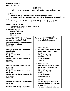 Giáo án Công nghệ Khối 6 - Tiết 46, Bài 18: Các phương pháp chế biến thực phẩm (Tiếp theo)