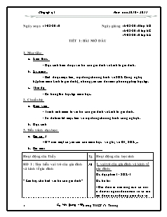 Giáo án Công nghệ Lớp 6 - Tiết 1-25 - Lò Văn Quang