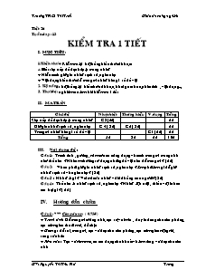 Giáo án Công nghệ Lớp 6 - Tiết 26: Kiểm tra 1 tiết - Nguyễn Thị Thu Hà