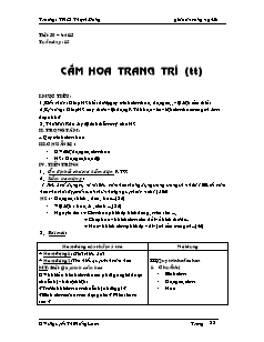 Giáo án Công nghệ Lớp 6 - Tiết 30, Bài 15: Cắm hoa trang trí (Tiếp theo) - Nguyễn Thị Hồng Loan