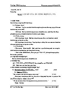 Giáo án Công nghệ Lớp 6 - Tiết 38, Bài 15: Cơ sở ăn uống hợp lý (Tiếp theo) - Lê Thị Kim Nga