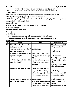 Giáo án Công nghệ Lớp 6 - Tiết 39, Bài 15: Cơ sở của ăn uống hợp lí (Tiếp theo)