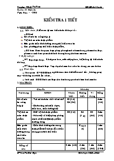 Giáo án Công nghệ Lớp 6 - Tiết 51: Kiểm tra 45 phút - Lê Thị Kim Nga