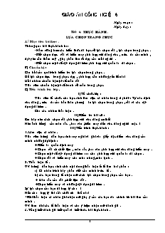 Giáo án Công nghệ Lớp 6 - Tiết 6-39