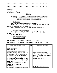 Giáo án Công nghệ Lớp 6 - Tiết 61-68