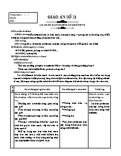 Giáo án Công nghệ Lớp 7 - Bài 21: Luân canh, xen canh, tăng vụ