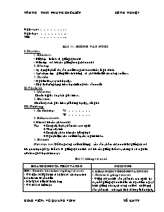 Giáo án Công nghệ Lớp 7 - Bài 31+32 - Vũ Quang Vinh