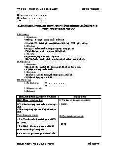 Giáo án Công nghệ Lớp 7 - Bài 4: Thực hành xác định thành phần cơ giới của đất bằng phương pháp đơn giản - Vũ Quang Vinh