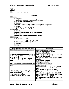 Giáo án Công nghệ Lớp 7 - Ôn tập học kì 1 - Vũ Quang Vinh