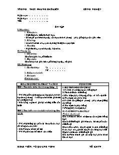 Giáo án Công nghệ Lớp 7 - Ôn tập - Trường THCS Phùng Chí Kiên