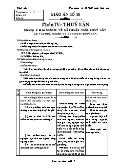 Giáo án Công nghệ Lớp 7 - Phần 4: Thủy sản