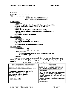 Giáo án Công nghệ Lớp 8 - Bài 21+22 - Vũ Quang Vinh