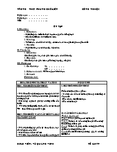 Giáo án Công nghệ Lớp 8 - Ôn tập - Vũ Quang Vinh