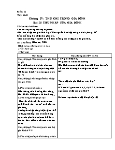 Giáo án Công nghệ Lớp 6 - Chương 4: Thu, chi trong gia đình - Bài 25: Thu nhập của gia đình