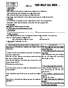 Giáo án Công nghệ Lớp 6 - Chương 4: Thu, chi trong gia đình - Tiết 63: Thu nhập gia đình (Tiếp theo)