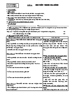 Giáo án Công nghệ Lớp 6 - Chương 4: Thu, chi trong gia đình - Tiết 64: Chi tiêu trong gia đình