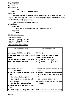 Giáo án Công nghệ Lớp 6 - Chương trình cả năm - Nguyễn Tiến Mạnh