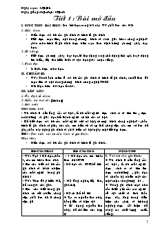 Giáo án Công nghệ Lớp 6 - Chương trình học kì 1 (Bản chuẩn kĩ năng)