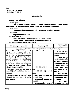 Giáo án Công nghệ Lớp 6 - Chương trình học kì 1 (Chuẩn kĩ năng)