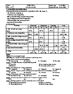 Giáo án Công nghệ Lớp 6 - Kiểm tra 45 phút