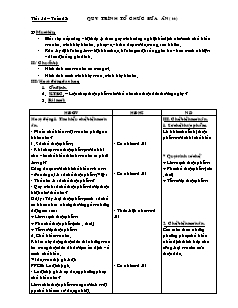 Giáo án Công nghệ Lớp 6 tham khảo - Tiết 56: Quy trình tổ chức bữa ăn (Tiếp theo)