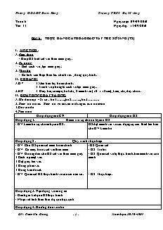 Giáo án Công nghệ Lớp 6 - Tiết 11, Bài 6: Thực hành cắt khâu bao tay trẻ sơ sinh (Tiết 2) - Trường THCS Đạ M'rông