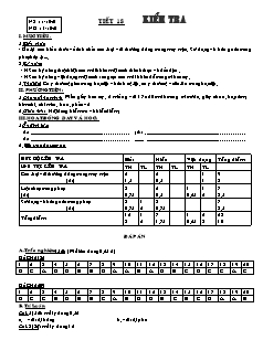 Giáo án Công nghệ Lớp 6 - Tiết 18: Kiểm tra (Chuẩn kiến thức)