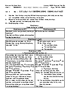 Giáo án Công nghệ Lớp 6 - Tiết 2, Bài 1: Các loại vải thường dùng trong may mặc - Nguyễn Thị Kim Thoa