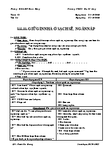 Giáo án Công nghệ Lớp 6 - Tiết 23+24 - Trường THCS Đạ M'rông