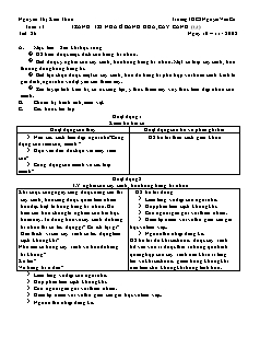 Giáo án Công nghệ Lớp 6 - Tiết 26: Trang trí nhà ở bằng hoa, cây cảnh (Tiếp theo) - Nguyễn Thị Kim Thoa