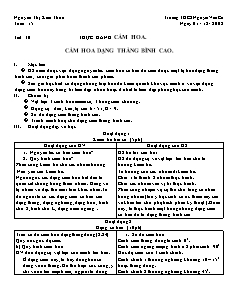 Giáo án Công nghệ Lớp 6 - Tiết 30: Thực hành cắm hoa 